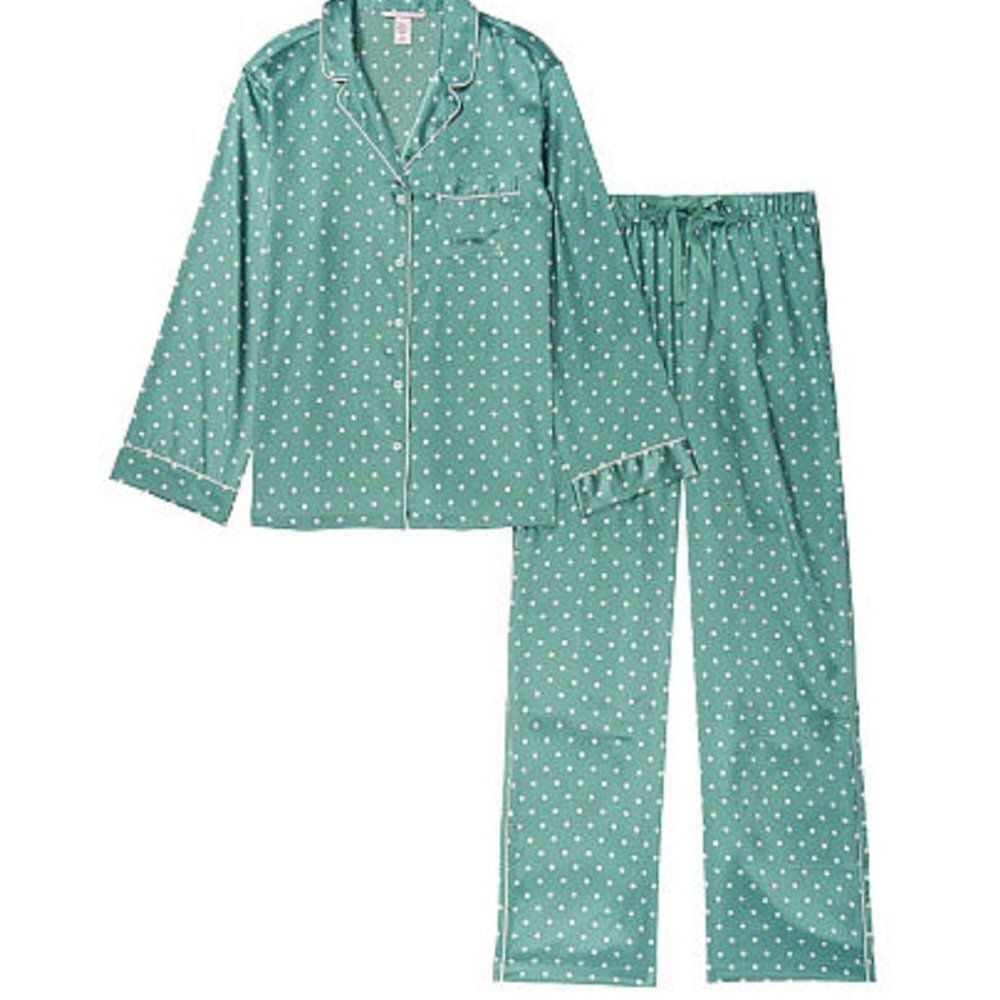 XL  Victoria's Secret Satin Polka Dot Pajama Set  805